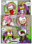 absurd_res amy_rose anthro avian bird black-rat blaze_the_cat comic domestic_cat english_text eulipotyphlan felid feline felis female hedgehog hi_res hirundinid mammal oscine passerine sega sonic_riders sonic_the_hedgehog_(series) swallow_(bird) text transformation wave_the_swallow