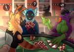 Rating: s
ID: 5381353
Date: 2025-02-18 07:50:38 -0500
Status: active
Score: 24
absurd_res alcohol anthro augmented_thunder bar beverage card cigar cigar_smoke clothing crossed_legs cyborg_dragon digital_media_(artwork) fluffy fluffy_ears glass_of_wine group hi_res holding_cigar holding_object hoodie kryzyasha long_tongue machine male membrane_(anatomy) neck_tuft pixel_(protogen) playing_card poker poker_chip poker_table protogen shaded signature silhouette smaller_version_at_source smoke smug_face tail_spines teeth_showing tongue tongue_out topwear trio tuft webbed_hands wings post #5381353