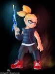 3:4 animal_humanoid cephalopod cephalopod_humanoid clothing footwear gun handgun hi_res humanoid humanoid_pointy_ears inkling male marine marine_humanoid mask mollusk mollusk_humanoid nintendo pseudo_hair ranged_weapon senz simple_background smile solo splatoon squiffer tentacle_hair tentacles text url weapon yellow_eyes