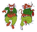 2024 anthro belly blush bottomwear butt clothing eyewear geronimo_stilton geronimo_stilton_(series) glasses kafrizzzle lying male mammal mouse murid murine overweight overweight_male pants rodent solo underwear