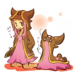 1:1 alternate_species cloth clothing cosplay costume dress duo female feral gastrodon gastropod generation_4_pokemon hair hitec human humanized kneeling mammal marine mollusk nintendo pink_clothing pink_dress pink_hair pokemon pokemon_(species) pokemon_costume west_sea_gastrodon