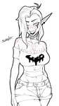 Rating: s
ID: 5486676
Date: 2025-04-06 15:05:56 -0400
Status: active
Score: 48
9:16 alien alien_humanoid bedroom_eyes big_breasts bottomwear breasts cleavage clothed clothing disney ear_piercing eyebrows female freckled_breasts freckled_shoulders freckles hair hi_res hotpants humanoid humanoid_pointy_ears long_hair lord_dominator midriff monochrome narrowed_eyes navel noseless not_furry piercing pointy_ears seductive sharp_teeth shorts signature simple_background solo spot_color swain_(artist) teeth wander_over_yonder white_back white_background wide_hips post #5486676