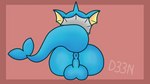 16:9 anus balls blue_body blue_skin butt butt_focus d33n digital_drawing_(artwork) digital_media_(artwork) eeveelution feral generation_1_pokemon genitals hi_res looking_away male nintendo nude pokemon pokemon_(species) presenting presenting_hindquarters raised_tail rear_view shaded signature simple_background simple_coloring simple_shading solo tail vaporeon widescreen