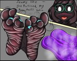 4_toes absurd_res anthro black_body black_fur blush bovid caprine clothing colored_nails colored_toenails deltarune dialogue eyewear feet flip_flops foot_fetish foot_focus footwear fur glasses goat hi_res male mammal musk nails ralsei sandals shoes soles solo steam toenails toes undertale_(series) vendetta892 wrinkled_feet wrinkles