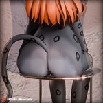 1:1 3d_(artwork) anthro anus butt butt_focus chair close-up digital_media_(artwork) felid female furniture genitals hi_res mammal momo_(monarquis) monarquis pantherine pussy raised_tail snow_leopard solo tail