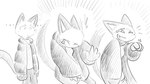 16:9 4_fingers animal_crossing anthro bodily_fluids clothed clothing crying_laughing dialogue_in_description domestic_cat dragonweirdo ellipsis felid feline felis female fingers gesture greyscale hand_gesture hi_res laugh mammal markings mole_(marking) monochrome nintendo olivia_(animal_crossing) pointing puffy_jacket solo tears widescreen