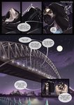 anthro bridge canid canine canis clothed clothing comic detailed_background digital_media_(artwork) domestic_cat domestic_dog english_text felid feline felis furlana hi_res male mammal night outside profanity sky star starry_sky text