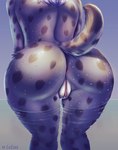 anthro butt catzakir elin female genitals hi_res linx nude pussy sea sun tail tera_online water wet