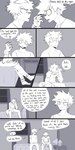 1:2 absurd_res animal_humanoid bed canid canid_humanoid canine canine_humanoid clawed_fingers comic dialogue dog_humanoid duo english_text floppy_ears furniture hi_res human humanoid inside izuku_midoriya katsuki_bakugou male mammal mammal_humanoid my_hero_academia pretty_werewolf profanity sitting speech_bubble text