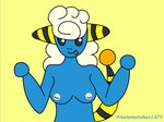 anthro areola automatahex1475 bovid breasts caprine female generation_2_pokemon mammal mareep medium_breasts nintendo nipples pokemon pokemon_(species) sheep solo thunder white_areola white_nipples