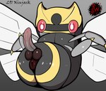 animal_genitalia animal_penis anus arthropod balls butt darkened_genitalia digital_media_(artwork) erection feral generation_3_pokemon genitals hi_res insect insect_wings male ninjask nintendo penis pokemon pokemon_(species) presenting puffy_anus rapistwerewolf red_eyes simple_background solo wings