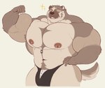 Rating: q
ID: 5659626
Date: 2025-06-22 03:41:07 -0400
Status: pending
Score: 4
5_fingers american_badger anthro areola armpit_hair badger barazoku biceps big_biceps big_bulge big_muscles big_pecs biped black_clothing black_nose black_underwear body_hair brown_armpit_hair brown_body brown_eyebrows brown_fur bulge cheek_markings closed_smile clothed clothed_anthro clothed_male clothing countershade_face countershade_fur countershade_torso countershading deltoids digital_drawing_(artwork) digital_media_(artwork) eyebrows eyes_closed facial_markings fingers fist flat_colors flexing flexing_bicep fur grin hand_on_hip head_markings hi_res huge_muscles huge_pecs humanoid_hands hyper hyper_muscles male male_anthro mammal markings monotone_background mouth_closed multicolored_body multicolored_fur muscular muscular_anthro muscular_male mustelid musteline navel nipple_chain nipple_piercing nipple_ring nipples pecs piercing pink_areola pink_nipples portrait print_clothing print_underwear ring_piercing simple_background smile solo standing tail tan_body tan_countershading tan_fur teeth theor theor_(character) three-quarter_portrait three-quarter_view topless topless_anthro topless_male trapezius triceps underwear underwear_only post #5659626