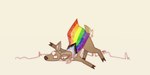 2:1 ambiguous_gender brown_body brown_fur countershading deer feral flag flag_(object) flag_cape fur hi_res lgbt_pride mammal pride_colors progress_pride_colors progress_pride_flag quadruped solo switchbit wearing_flag white_body white_countershading white_fur