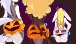 afro angry anthro big_butt blonde_hair butt butt_focus canid canid_demon canine canis demon ears_down felid female grey_hair group hair halloween halloween_2024 hellhound helluva_boss holidays lagomorph leporid loona_(helluva_boss) mammal medal mythological_canine mythological_creature mythology pantherine pivoted_ears pumpkin_butt rabbit rear_view scut_tail short_tail smort_bee tail trio white_tail wolf