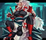 Rating: e
ID: 5619813
Date: 2025-06-04 01:26:38 -0400
Status: active
Score: 49
2025 5_fingers absurd_res alternate_version_at_source animal_mask anthro armor asian_mythology balls_outline beaded_bracelet beaded_jewelry beaded_necklace beads belt big_breasts big_bulge big_tail biped black_clothing black_coat black_fingerless_gloves black_gloves black_handwear black_legwear black_thigh_highs black_topwear black_underwear blue_claws bracelet braided_hair braided_pigtails breasts bulge canid canine cheek_tuft claws clothed clothing coat colored crouching detailed_background detailed_bulge dewclaw digital_media_(artwork) digitigrade ear_piercing ear_ring east_asian_mythology facial_tuft finger_claws fingerless_gloves fingerpads fingers fluffy fluffy_tail fox fox_mask fox_spirit front_view full-length_portrait fully_clothed fur genital_outline gloves gynomorph gynomorph_anthro hair handwear hi_res huge_breasts huge_bulge humanoid_hands intersex intersex_anthro japanese_mythology jewelry katana legwear long_tongue looking_at_viewer magatama mammal mane mask melee_weapon monotone_body monotone_fur monotone_tail mythology neck_tuft necklace open_clothing open_coat open_topwear outside pawpads piercing pigtails pink_inner_ear pink_pawpads pink_tongue portrait pose red_armor red_eyes ring_piercing rope rope_belt samurai shaded shin_guards shoulder_guards sky solo sword tail teal_claws thick_thighs thigh_highs toe_claws toeless_legwear tongue tongue_out topwear tuft underwear warrior weapon white_body white_ears white_fur white_tail yokai zerolativity post #5619813