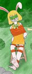 absurd_res anthro barefoot bdsm bondage bound captured carrot_(one_piece) damsel devluca17 distress feet female forest hi_res lagomorph leporid mammal one_piece plant rabbit restrained shoeless solo tree