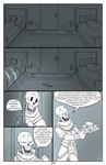 absolutedream absurd_res asriel_dreemurr bone comic dialogue digital_media_(artwork) english_text hi_res humanoid monochrome monster_kid papyrus_(undertale) skeleton text undertale undertale_(series)