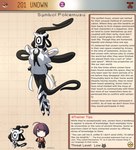 anthro black_body black_skin circle clothing english_text face_covered female generation_2_pokemon hair hi_res human kinkymation male mammal nintendo pokemon pokemon_(species) purple_eyes purple_hair sash text unown_(pokemon) unown_o white_clothing