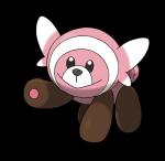 2016 ailurid alpha_channel ambiguous_gender black_body black_fur feral fur generation_7_pokemon hi_res mammal nintendo official_art pink_body pink_fur pokemon pokemon_(species) simple_background solo stufful transparent_background unknown_artist white_body white_fur