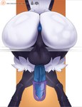 anthro anus arthropod balls big_balls big_butt big_penis butt genitals glistening glistening_butt hi_res insect knot lepidopteran letterbox male mikeantilike_(artist) mikeantilike_(character) moth pandoraingrid_(artist) penis rear_view solo thick_thighs wet wet_balls wet_body wet_butt wet_penis