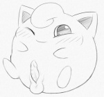 balls blush erection feral generation_1_pokemon genitals graphite_(artwork) jigglypuff looking_at_viewer male mammal monochrome nintendo one_eye_closed penis pokemon pokemon_(species) simple_background smile solo traditional_media_(artwork) waddling_head white_background wink yaroul