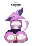 2022 absurd_res anthro ball between_thighs big_ears biped bite biting_lip breasts catober catober_2022 cheek_tuft clothed clothing digital_media_(artwork) digital_painting_(artwork) eeveelution espeon facial_tuft felid feliscede female forehead_gem forked_tail front_view full-length_portrait fur gem generation_2_pokemon half-closed_eyes halftone hi_res kneeling legwear lidded_eyes long_tail looking_at_viewer looking_pleasured mammal medium_breasts narrowed_eyes nintendo pokemon pokemon_(species) pokemorph portrait purple_body purple_eyes purple_fur purple_sclera purple_theme simple_background small_waist smile solo tail thick_thighs thigh_highs thigh_squeeze tight_clothing tuft unusual_anatomy unusual_tail white_background white_eyes wide_hips