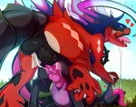 anal anal_penetration ancient_pokemon animal_genitalia ass_up balls big_penis black_body black_penis black_scales bodily_fluids drooling duo erection feral feral_on_feral feral_penetrated feral_penetrating feral_penetrating_feral generation_7_pokemon generation_9_pokemon genital_fluids genitals heart_symbol hearts_around_head hi_res interspecies jetshark koraidon legendary_pokemon looking_pleasured male male/male male_penetrated male_penetrating male_penetrating_male nintendo paradox_pokemon penetration penis penis_tip pokemon pokemon_(species) precum salazzle saliva saliva_string scales scalie sex sheath thick_tongue tongue tongue_out