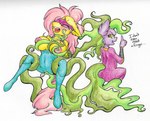 2016 anthro anthrofied areola big_breasts blush breasts butt camel_toe clothing dialogue duo earth_pony english_text equid equine exposed_breasts female female/female fluttershy_(mlp) forced friendship_is_magic fur green_hair green_tail hair hasbro holding_both_legs horse mammal mane-iac_(mlp) mask my_little_pony nekotigerfire nipples open_mouth pink_areola pink_hair pink_nipples pink_tail pony pseudo_hair purple_body purple_fur rape red_eyes saddle_rager_(mlp) sex simple_background skinsuit tail tentacle_around_breast tentacle_around_neck tentacle_hair tentacle_rape tentacle_sex tentacles text tight_clothing traditional_media_(artwork) unguligrade_anthro white_background yellow_body yellow_fur