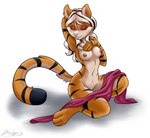 ambris anthro barely_visible_genitalia barely_visible_pussy blind blush breasts dannica_stanislav_(character) digital_media_(artwork) disability felid feline female fur genitals hair mammal nipples nude pantherine pussy scar simple_background solo striped_body striped_fur stripes tasteful_nudity tiger white_hair