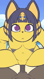 2023 9:16 animal_crossing animated ankha_(animal_crossing) anthro areola bangs beach black_penis blue_ears blue_hair bob_cut bodily_fluids breasts conditional_dnp dark_body dark_skin domestic_cat duo felid feline felis female female_on_top first_person_view genital_fluids genitals glowing glowing_eyes hair hi_res human hypnosis hypnotic_eyes hypnotizing_viewer long_playtime looking_at_viewer looking_pleasured male male/female mammal mind_control nintendo nipple_piercing nipples no_sound nude nude_beach on_top open_mouth penetration penile penile_penetration penis penis_in_pussy piercing prolonged_eye_contact quin-nsfw sand sea seaside sex sex_on_the_beach smile smiling_at_viewer uraeus vaginal vaginal_fluids vaginal_penetration water webm yellow_body yellow_inner_ear