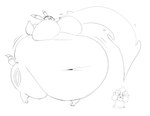 2021 3_fingers 3_toes alcremie ambiguous_gender anthro belly big_belly big_breasts black_and_white breasts dairy_products deep_navel digital_drawing_(artwork) digital_media_(artwork) digitigrade dominant dominant_ambiguous dominant_humanoid duo eeveelution extreme_size_difference eyelashes fat_arms featureless_breasts feet female fingers food food_creature food_humanoid force_feeding forced front_view full-length_portrait fur fur_markings generation_2_pokemon generation_8_pokemon handpaw hi_res hindpaw huge_belly huge_breasts huge_thighs humanoid larger_anthro larger_female liquid maddeku mammal markings monochrome morbidly_obese morbidly_obese_anthro morbidly_obese_female navel nintendo nude nude_anthro nude_female obese obese_anthro obese_female open_mouth open_smile overweight overweight_anthro overweight_female pawpads paws pigeon_toed pokemon pokemon_(species) pokemorph portrait pseudo_hair ring_(marking) semi-anthro simple_background size_difference sketch smaller_ambiguous smaller_humanoid smile submissive submissive_anthro submissive_female telekinesis thick_thighs three-quarter_view toes umbreon weight_gain whipped_cream white_background