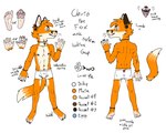 anklet anthro bartek22 blue_eyes bracelet canid canine chris_the_fox_(bartek22) clothing colored_nails description ear_piercing ears_up english_text feet fox fur hi_res jewelry looking_aside male mammal model_sheet mostly_nude nails necklace nipple_piercing nipples open_mouth orange_body orange_fur panties pants_only pawpads piercing pronouns smile solo tail teeth teeth_showing text tongue tongue_out tongue_piercing underwear white_body white_clothing white_fur white_panties white_underwear