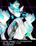 Rating: s
ID: 2944351
Date: 2021-09-25 17:22:22 -0400
Status: active
Score: 135
1_eye 2021 absurd_res ambiguous_gender anthro biped black_body black_skin blue_body blue_ears blue_eyes blue_fur blue_hair blue_tail bottomwear claws clothed clothing core darkner deltarune dialogue_box digital_media_(artwork) english_text eyelashes fangs felid feline female feral finger_claws flat_chested floating_hands front_view fur geometric_background glistening glistening_body glistening_eyes glistening_skin grid_background group hair hair_straightener heart_symbol hi_res holding_object holding_weapon holding_whip layered_heart low-angle_view machine mammal melee_weapon monotone_hair monotone_tail multicolored_body multicolored_fur no_sclera open_mouth open_smile orange_pupils pattern_background portrait psibunny pupils quadruped robot short_hair simple_background skirt slim slit_pupils smile spikes standing tail tasque tasque_manager teeth text three-quarter_portrait two_tone_body two_tone_fur undertale_(series) weapon whip white_body white_bottomwear white_clothing white_fur white_skirt yellow_eyes post #2944351