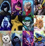 2022 abstract_background angusburgers annoying_dog_(undertale) berdly bovid buckteeth caprine clothing crossover darkner deer deltarune disco_elysium eyewear female freckles glasses goat grin head_mounted_display hi_res hoodie horn humanoid jevil_(deltarune) kris_(deltarune) lancer_(deltarune) looking_at_viewer male mammal markings mole_(marking) new_world_deer noelle_holiday portrait queen_(deltarune) ralsei reindeer round_glasses rouxls_kaard scarf smile spamton_g._spamton style_emulation susie_(deltarune) teeth the_original_starwalker tooth_gap topwear undertale_(series)