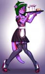 anthro arh chris_tylon clothed clothing crossdressing dress femboy footwear freckles heart_eyes heart_symbol hi_res high_heels legwear maid_uniform male mammal mustelid otter pumps shoes solo stockings uniform