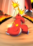 charmeleon comic darrow0 fire forest generation_1_pokemon generation_2_pokemon hi_res nintendo plant pokemon pokemon_(species) quilava tree yuel