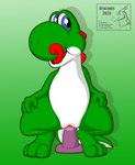 digital_media_(artwork) dildo dildo_in_pussy dildo_insertion dildo_sitting dinosaur female green_yoshi hi_res itsdraconix mario_bros nintendo nude penetration prehistoric_species reptile scalie sex_toy sex_toy_in_pussy sex_toy_insertion simple_background solo tongue vaginal vaginal_penetration yoshi