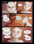 2018 anthro ben_jackson comic conditional_dnp dialogue digital_media_(artwork) domestic_cat duo english_text equid equine felid feline felis frown heterochromia hi_res horse kadath kevin_(kadath) male mammal nude smile surprise text