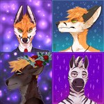 0ct0m0n0 1:1 anthro brown_body brown_fur brown_hair brown_markings brown_stripes bust_portrait canid canine deer equid equine facial_markings fox fur green_eyes grey_eyes hair head_markings looking_at_viewer male mammal markings mouth_closed multicolored_hair multiple_images narrowed_eyes orange_body orange_fur orange_hair pattern_background portrait simple_background solo striped_neck striped_shoulders stripes two_tone_hair white_body white_eyes white_fur white_hair zebra