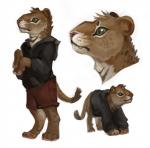 alradeck cave_lion clothed clothed_feral clothing conditional_dnp digitigrade felid female feral headshot_portrait hi_res hoodie lion mammal on_hind_legs pantherine pawpads portrait prehistoric_species quadruped sketch solo standing topwear tsavo_(alradeck)