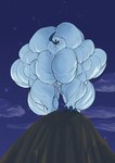 2020 absol big_muscles cloud duo feral fur generation_3_pokemon hi_res huge_muscles hyper hyper_muscles looking_at_viewer looking_from_above male muscular night nintendo nude outside pokemon pokemon_(species) sky sonicgamer white_body white_fur