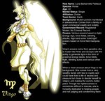 anthro clothed clothing eggplantman english_text equid equine female hero hi_res horn horse mammal model_sheet mythological_creature mythological_equine mythology pegasus solo superpowers text unicorn virgo_(zodiac_webcomic) wings zodiac_(webcomic)