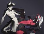 anthro anthro_on_anthro anthro_penetrated anthro_penetrating anthro_penetrating_anthro areola balls black_body black_fur black_hair black_highlights bluefoxsart breasts canid canine canis cheek_tuft collar collar_only curved_horn demon domestic_cat domestic_dog duo ear_piercing erection eyes_closed facial_tuft felid feline felis female female_penetrated from_front_position fur gauged_ear genitals grey_background hair half-closed_eyes hi_res highlights_(coloring) horn humanoid_genitalia humanoid_penis humanoid_pussy husky leash leash_pull long_fangs looking_pleasured lying male male/female male_penetrating male_penetrating_female mammal missionary_position narrowed_eyes nipples nordic_sled_dog nowi_(oolongmatchatea) nude on_back penetration penile penile_penetration penis penis_in_pussy piercing pink_areola pink_nipples ponytail pussy sex shi_(oolongmatchatea) simple_background smile spitz tuft vaginal vaginal_penetration white_body white_fur white_hair