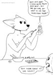 anthro dialogue ear_piercing ear_ring easter easter_egg english_text female fur holidays jack-o'-lantern kangaroo kangy_(tegerio) macropod mammal marsupial monochrome nude piercing ring_piercing solo tegerio text