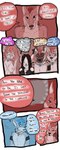 2016 anthro biped breasts canid cobalt_(tatsuchan18) collar comic daisy_(tatsuchan18) dialogue english_text female fenrir_(tatsuchan18) fur group hair havoc_(tatsuchan18) hi_res hyena lagomorph leporid male mammal mink_(tatsuchan18) open_mouth rabbit speech_bubble standing tatsuchan18 text thought_bubble