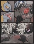 4_toes ahegao anthro balls balls_blush belly big_balls big_belly big_penis blush bodily_fluids body_blush chameleon cheek_bulge comic cuja cum cum_drip cum_in_mouth cum_in_throat cum_inflation cum_inside cum_on_balls cum_on_face cum_on_tongue cum_splatter deep_throat dialogue drinking drinking_cum dripping drooling duo ejaculation english_text erection excessive_cum excessive_genital_fluids excessive_precum feet gecko generation_7_pokemon generation_8_pokemon genital_fluids genitals hand_on_belly hi_res huge_penis humanoid_genitalia humanoid_penis inflation inteleon kneeling_oral_position leaking_cum lizard long_penis long_tongue looking_pleasured loomster male male/male male_penetrated male_penetrating male_penetrating_male nintendo onomatopoeia oral oral_penetration penetration penis pokemon pokemon_(species) precum precum_squirt reptile salandit saliva saliva_drip saliva_string scalie scruffythedeer sex small_but_hung sound_effects speech_bubble spread_legs spreading steam surprise surprised_expression sweat text thick_penis thick_thighs toes tongue tongue_out vein veiny_penis