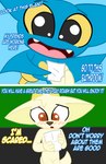 adorabat bat canid canine cartoon_network comic duo english_text female fox hi_res mammal mao_mao:_heroes_of_pure_heart shy size_difference text theyiff toony