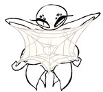 anthro arachnid arthropod arthropod_webbing bedroom_eyes big_breasts blush breasts female front_view genitals meara monstro_village multi_arm multi_eye multi_leg multi_limb narrowed_eyes nipples nude pubic_stubble pussy seductive short_stack simple_background solo spider spider_web standing the_weaver white_background