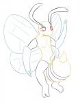 anthro anthrofied arthropod balls beedrill erection generation_1_pokemon genitals hi_res horn hymenopteran insect insect_wings male monochrome nintendo nude penis pokemon pokemon_(species) posexe simple_background smile solo white_background wings