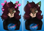 5uicideleopard ally_(5uicideleopard) anthro clothing domestic_cat facial_piercing felid feline felis female hair heart_symbol mammal multiple_images nose_piercing nose_ring one_eye_closed piercing ring_piercing septum_piercing septum_ring solo wink